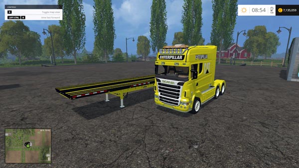 Scania Longline and US Flatbed Trailer Cat Edition